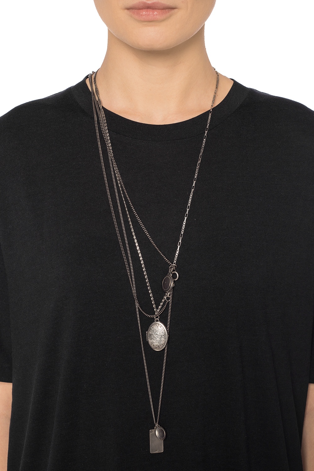 Ann Demeulemeester Chain necklace with medallions | Women's